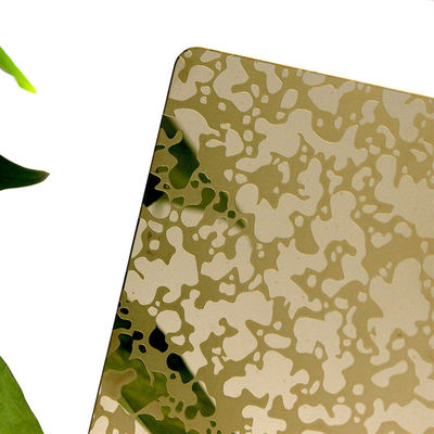 Gold Mirror Etched Design Stainless Steel Sheet Decor Sheet