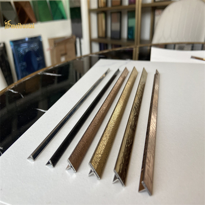 201 304 Decorative Stainless Steel Tile Trim Gold Embossed Finished