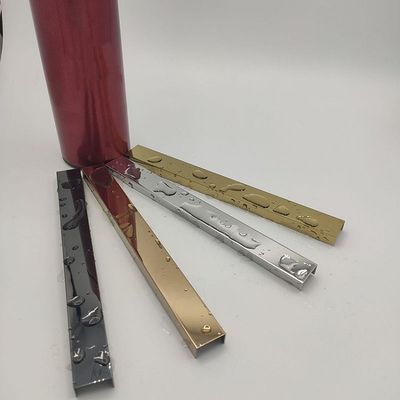 İyi fiyat Renkli Kaplama ile JIS Paslanmaz Çelik Fayans Döşeme U V Profili Dekoratif çevrimiçi