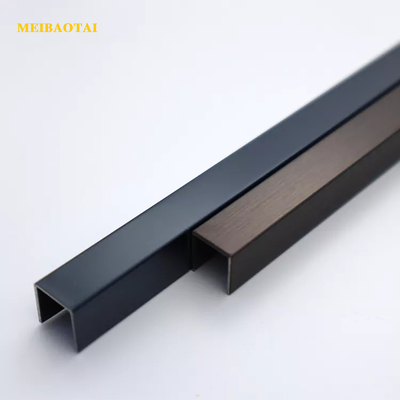 DIN Fırçalı Çelik Kiremit Trim 10mm U Kanal Kenar Profili