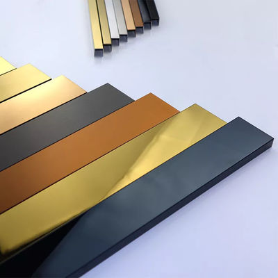 Taş düzeneği ve U Kanalı uygulamaları için PVD Renk Kaplama ile Özel Boyut 304 Paslanmaz Çelik U Profili