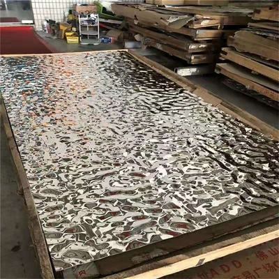 Gümüş ayna su dalgalanması paslanmaz çelik levha tavan dekorasyonu için 0.65mm kalınlığı