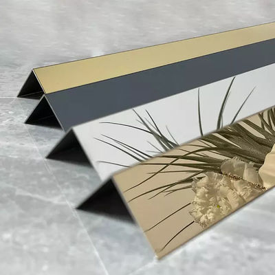 İyi fiyat Altın Ayna L Şekli Merdiven Karosu Trim Paslanmaz Çelik Metal Karo Profili çevrimiçi