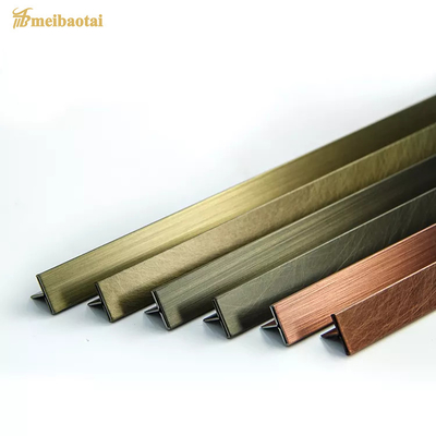 Bronz Bakır Dekoratif Metal Duvar Karosu Trim T6 Şekli Paslanmaz Çelik Profil