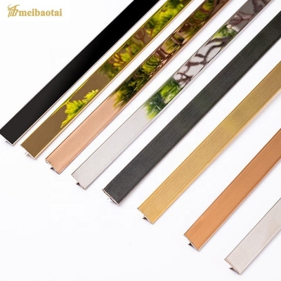 Fırça T Şekli Paslanmaz Çelik Karo Trim 0.55MM Kalınlık Anti Parmak İzi