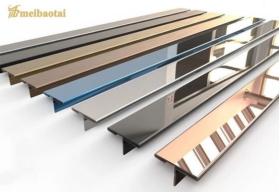 İyi fiyat 2438mm Paslanmaz Çelik Efekt Tile Trim 304 Paslanmaz Çelik Tile Şerit çevrimiçi