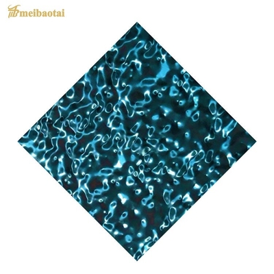 0.8MM Mavi Yeşil Ayna Su Dalgası Paslanmaz Çelik Taş 1219x2438mm