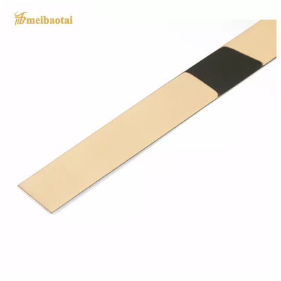 0.55MM Thickness Stainless Steel Corner Trim For Tiles Decoration Brushed Flat Strips