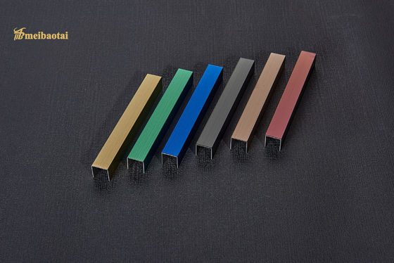 0.65mm Kalınlık Paslanmaz Çelik Karo Profili SS U V Profil Renkli Kaplama ve V Yivli Tasarımlı