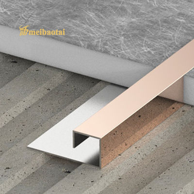 İyi fiyat Rose Gold Yeşil Siyah Ayna Paslanmaz Çelik Fayans Döşeme 0.65mm T Profili çevrimiçi