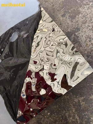 Gümüş Altın Siyah Ayna Su Dalgalanması Paslanmaz Çelik Taş 1219*2438mm