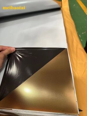 İyi fiyat Linen Altın PVD Renkli Rezil Paslanmaz Çelik Yaprak SS Dekoratif Plak çevrimiçi