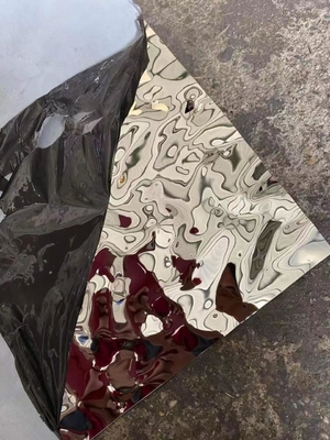 Gümüş Altın Siyah Ayna Su Dalgalanması Paslanmaz Çelik Taş 1219*2438mm