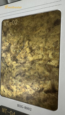 İyi fiyat SS201 304 0.8MM Taklit Bakır Renkli paslanmaz çelik yaprak dekorasyon otel plağı çevrimiçi