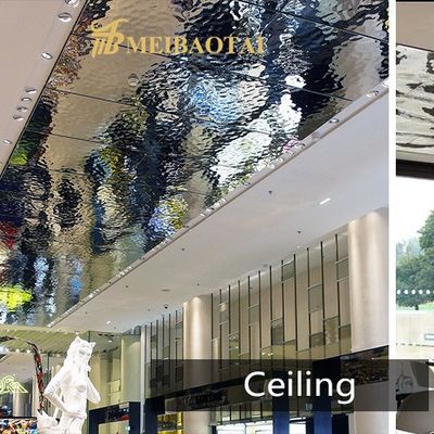 İyi fiyat Ss304 201 0.65mm Ayna Su Dalgalanması Yaprak Dekorasyon Tavan, duvar çevrimiçi