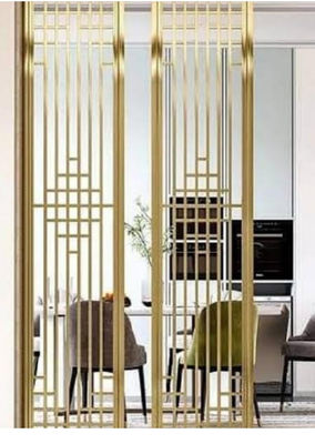 Otel Dekorasyonu İçin Altın Kaplama Paslanmaz Çelik Oda Bölücü, 8mm Kalınlık ve Özelleştirilmiş Tasarım
