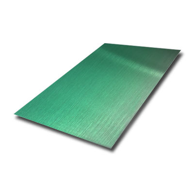 Dekoratif Uygulamalar İçin PVD Zümrüt Renkli Kaplamalı 201 Paslanmaz Çelik Saç Çizgili Levha 1219x2438mm