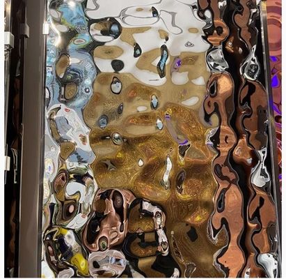 İyi fiyat Gümüş Ayna Yüzey Su Dalgalanması Paslanmaz Çelik Levha Dekorasyon KTV çevrimiçi