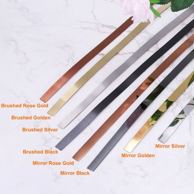 İyi fiyat Gül Altın Ayna Metal Paslanmaz Çelik Yapışkan Rulo SS Bant çevrimiçi