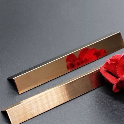 304 Stainless Steel L Profile Tile Trim PVD Renk Kaplama ve 0.55mm Kalınlığı