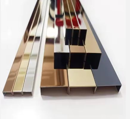 İyi fiyat 8K ayna paslanmaz çelik U profilli dekor duvar çevrimiçi