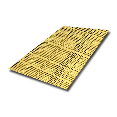 Dekoratif Uygulamalar için Süper Ayna Kaplama Altın PVD Kazınmış Paslanmaz Çelik Sac 1219x3048mm