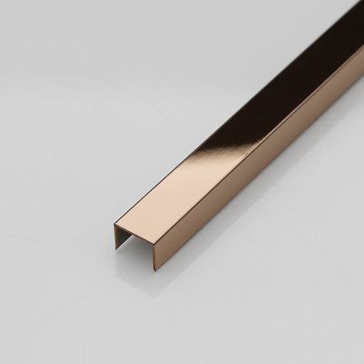 İyi fiyat Rose Gold U Profil Paslanmaz Çelik 304 Köşe Karo Profili 0.65mm Kalınlık çevrimiçi