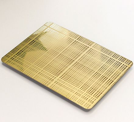 İyi fiyat Altın Ayna Dönüşümü 304 Paslanmaz Çelik Çizilmiş Yaprak Dekorasyon Tablosu 1219x2438mm Boyut çevrimiçi