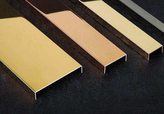 Altın Ayna Paslanmaz Çelik U Profili Plakası Anti Parmak Baskı ve 0.65MM Kalınlığı