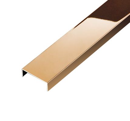 İyi fiyat Ss304 201 Rose Gold Hailrine Paslanmaz Çelik U Tile Trim Dekorasyon Duvar çevrimiçi