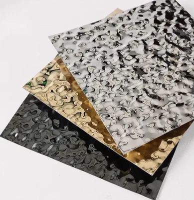 Ayna Renkli Paslanmaz Çelik Su Dalgalanma Yaprak Dekorasyon Tavan