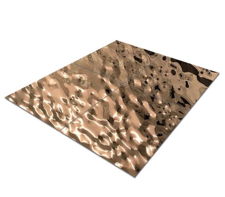 İyi fiyat Gül Altın Ayna Su Dalga Yaprak Dekorasyon Duvar, Bodrum, Otel çevrimiçi