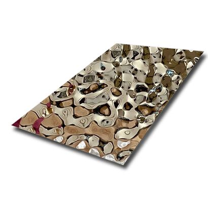 304/316 Mirror Water Ripple Stainless Steel Sheets For Ceiling Design