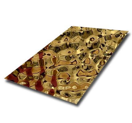 İyi fiyat Mirror Gold Water Ripple 304 Duvar ve Tavan için Paslanmaz Çelik Yaprak çevrimiçi