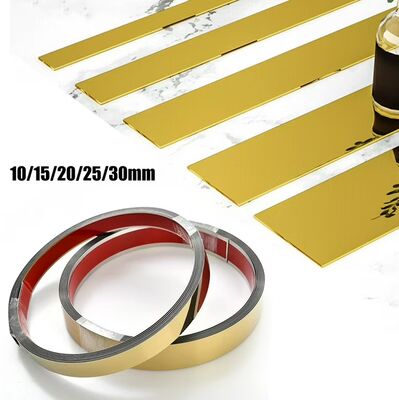 İyi fiyat Luxury Mirror Gold Paslanmaz Çelik Metal Kenar Döşeme Şeridi Karo & Kapı İçin çevrimiçi