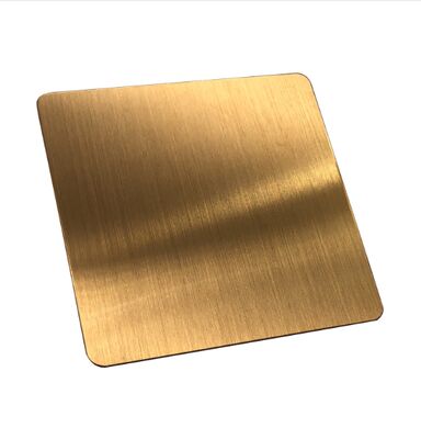 Fırçalanmış Altın Paslanmaz Çelik Sac, Ti-PVD Kaplamalı Metal Plaka