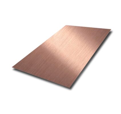 SS304 Saç Çizgisi Gül Altın Paslanmaz Çelik Sac Dekoratif Renkli Metal Plaka