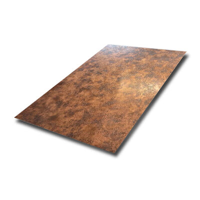 Stainless Steel 304 Rust Mottled Effect Antique Copper Metal Sheet For Retail Space