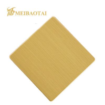 İyi fiyat 8c PVC Film ile Altın PVD Kaplamalı Saç Çizgili Paslanmaz Çelik Levha, 1219x2438mm Boyutunda çevrimiçi