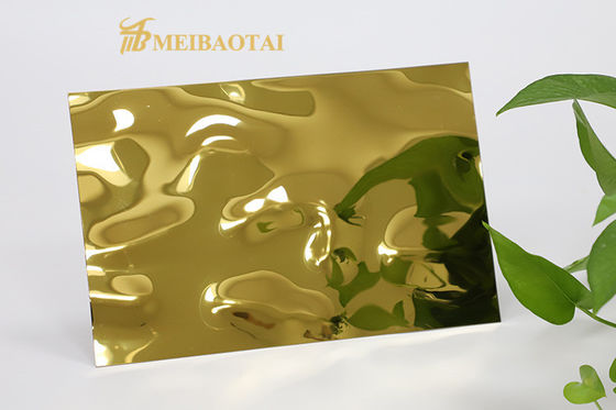İyi fiyat Duvar ve Tavan İçin 201 Paslanmaz Çelik Su Dalgalı Dekoratif Levha 0.65mm Kalınlık 1219x2438mm çevrimiçi