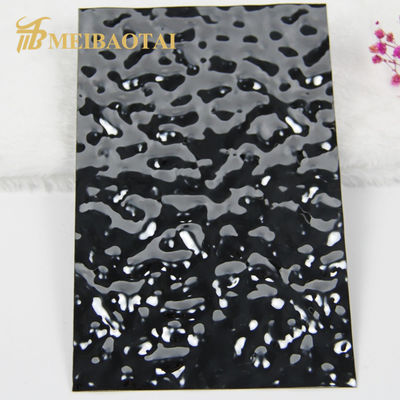 İyi fiyat Siyah Anodize PVD Kaplı Su Dalgalanması Paslanmaz Çelik Yaprak 1219mmx2438mm Dekoratif Duvar ve Tavan Boyutu çevrimiçi
