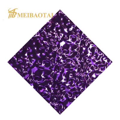 0.55mm kalınlığında PVD Mor 304 Dereceli Su Dalgalanması Tavan ve Duvar için Paslanmaz Çelik Yaprak