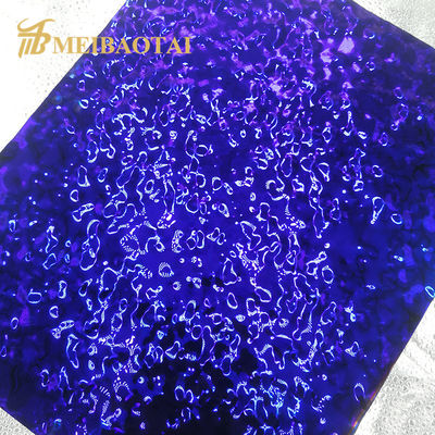 İyi fiyat Tavan ve Duvar Dekorasyonu İçin 1219x2438mm Boyutunda PVD Mor Kaplamalı 304 Paslanmaz Çelik Su Dalgalı Levha çevrimiçi