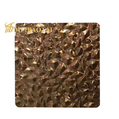 JIS Standard Rose Gold Plating 0.65mm Kalınlığı Dekoratif SS Plakası için Çıkıntılı Paslanmaz Çelik Yaprak