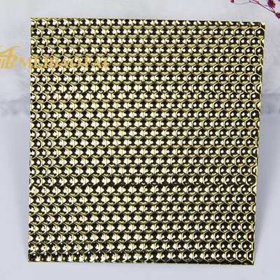 0.85mm Kalınlık Kabartmalı Paslanmaz Çelik Sac Altın Petek Desen Duvar Dekoratif