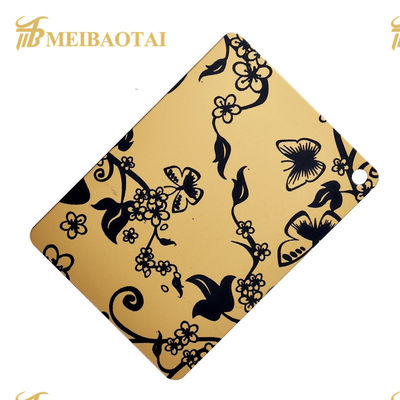 İyi fiyat Pvd Renkli Kaplama Ayna Paslanmaz Çelik Kazınmış Sac 1219x2438mm çevrimiçi