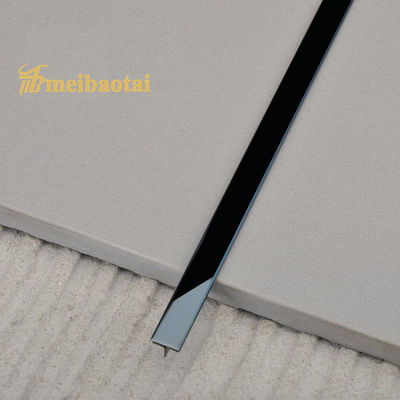 İyi bir fiyat. 304 Paslanmaz Çelik Fayans 6mm Siyah PVD SS Dekoratif T Trim çevrimiçi