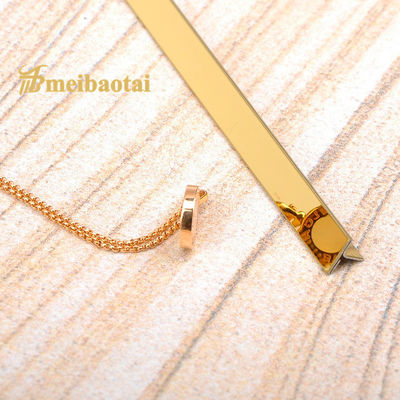 Sırt Sıçratma ve Duvar Koruması İçin T6 Şekilli Altın Kaplamalı V Kanallı Paslanmaz Çelik Karo Kenarlığı