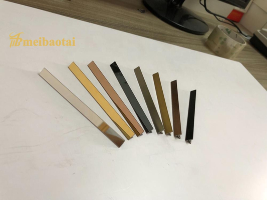 Köşe Metal Profil GB Standardı İçin Altın Ayna Bitmiş Paslanmaz Çelik Karo Döşeme