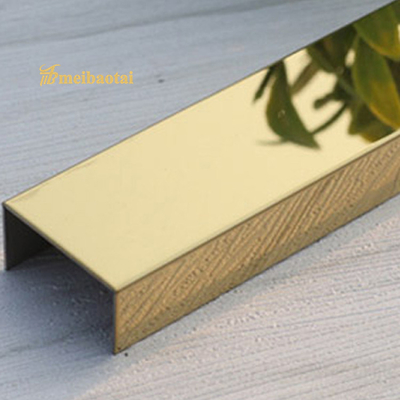 7c Pvc Fırçalanmış Çelik Fayans Döşeme 8mm, 304 Paslanmaz Çelik Backsplash Kenar Döşeme